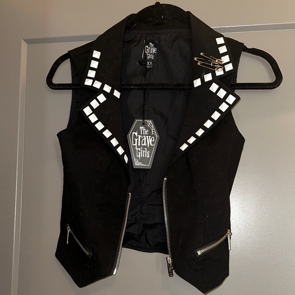 The Grave Girls Vest with Studs and Safety Pins